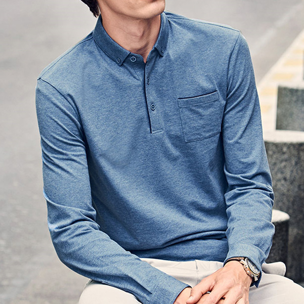 翻领长袖T恤